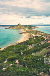 High angle view of sea against sky