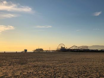 View of amusement park at beach