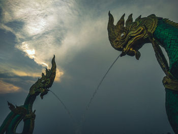 Low angle view of a horse sculpture