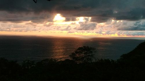 Dramatic sky over calm sea