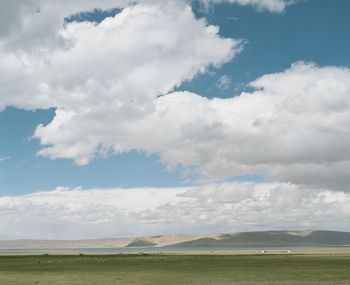 Scenic view of field against sky