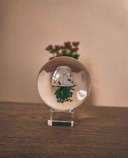 High angle view of christmas decoration on table