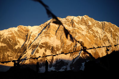 Close-up of mountain against clear sky