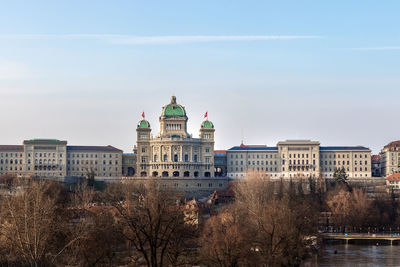 The swiss government building bundeshaus or federal palace of switzerland, berne, capital city 