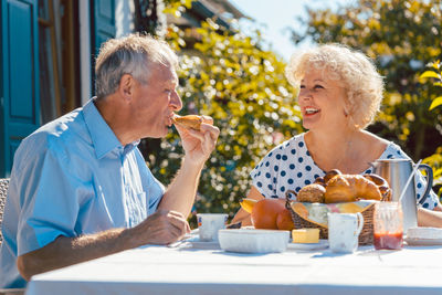 People sitting on table