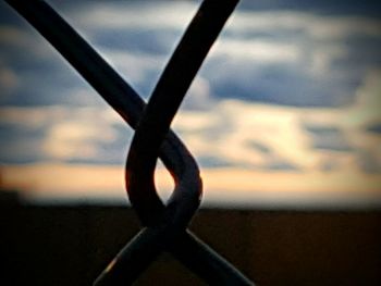 Macro shot of metal fence