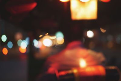 Defocused image of illuminated lights