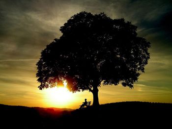 Silhouette tree against sky during sunset