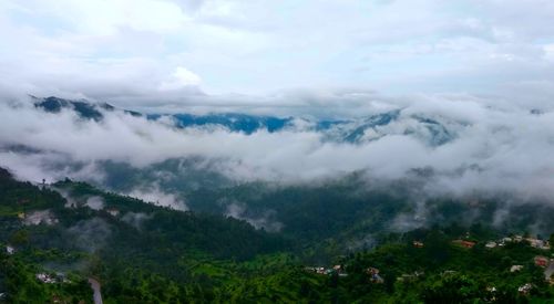 Scenic view of mountains against sky