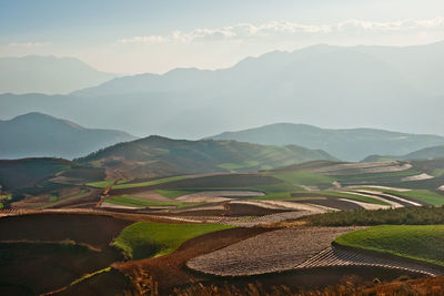 Scenic view of mountains against sky