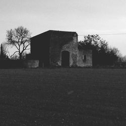 Old house on field