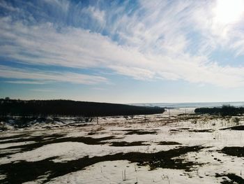 Scenic view of beach against sky