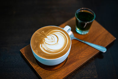 Coffee cup on table