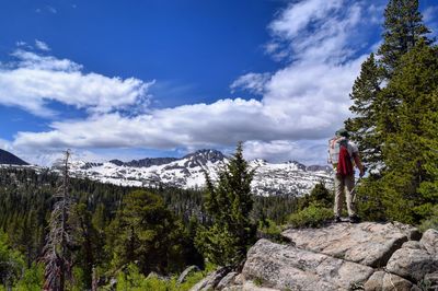 Scenic view of snow covered mountains against sky