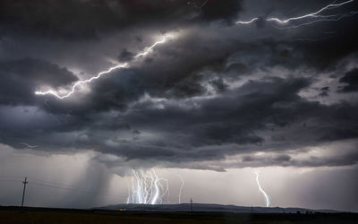 Scenic view of lightning in sky