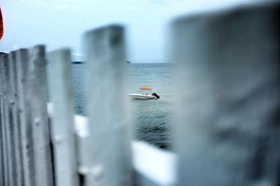 Boat sailing on sea