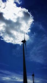 Low angle view of wind turbine