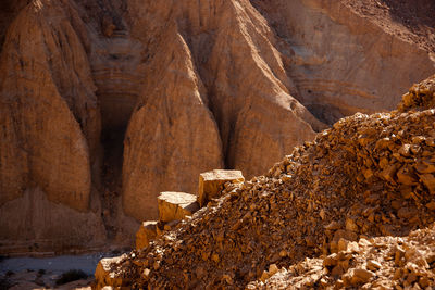 Rock formation on land