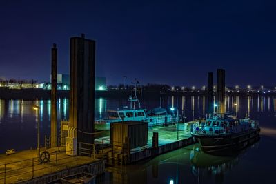 Illuminated cityscape at night