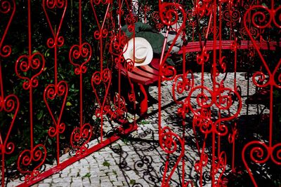 Close-up of red wall