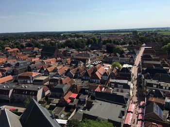 High angle view of residential district