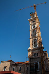 Low angle view of building against clear sky