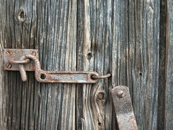 Close-up of old wooden door