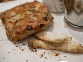 High angle view of food in plate