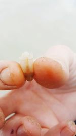 Close-up of hand holding ice cream