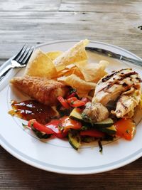 Close-up of meal served in plate