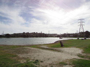 Scenic view of river against sky