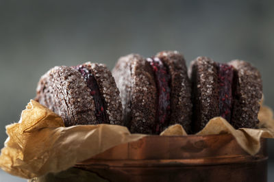 Close-up of desserts in container