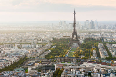 High angle view of cityscape against sky