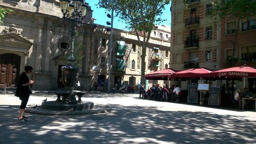 People on street in city