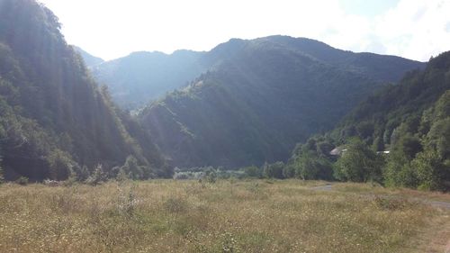 Scenic view of mountains against sky