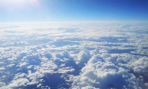 Aerial view of clouds over sea