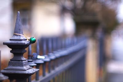 Close-up of metallic railing