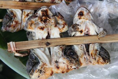 High angle view of fish for sale at market