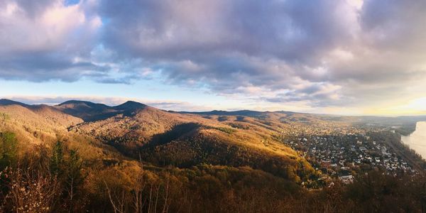 Scenic view of mountains against sky