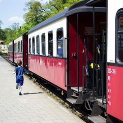 Train at railroad station platform