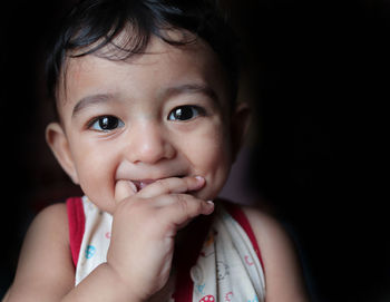 Portrait of cute girl smiling