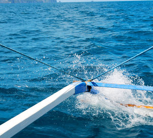 Sailboat sailing in sea