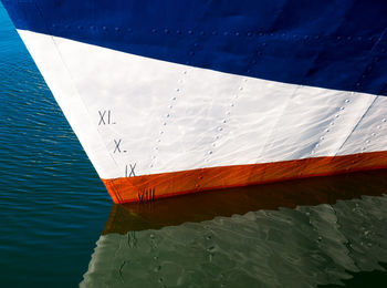 High angle view of sailboat on sea against sky