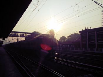 Train at railroad station platform