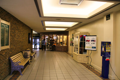 Interior of illuminated store