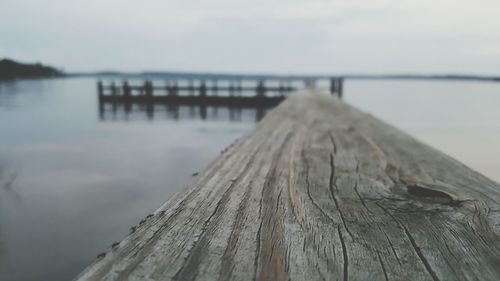 Wooden posts in the sea