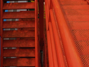 Full frame shot of red stairway