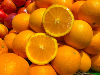 Full frame shot of oranges in market