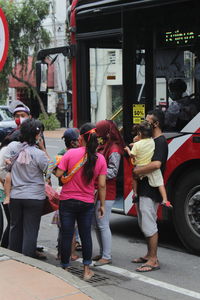 People on street in city