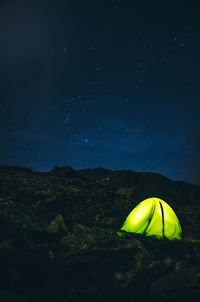 Scenic view of star field against sky at night